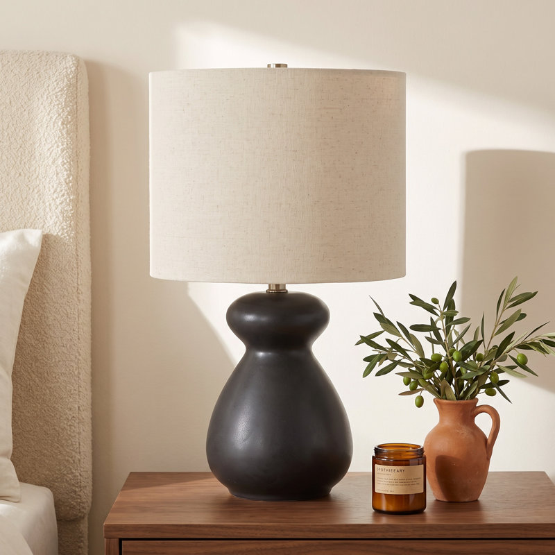 Durness Ceramic Table Lamp, Black