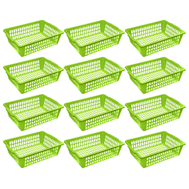Petit ensemble de paniers en plastique, Vert