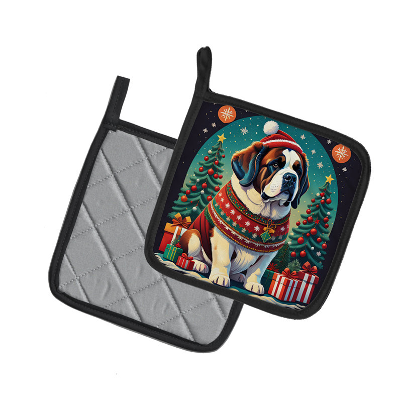 Paire de poignées Saint Bernard Christmas