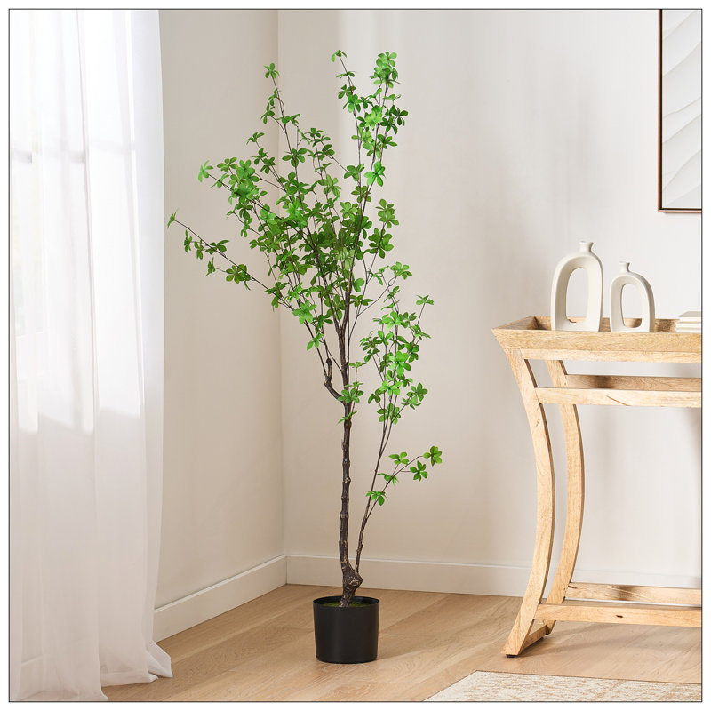 ARTIFICIAL DISC LEAF TREE, 59.1" H x 31.5" W x 31.5" D