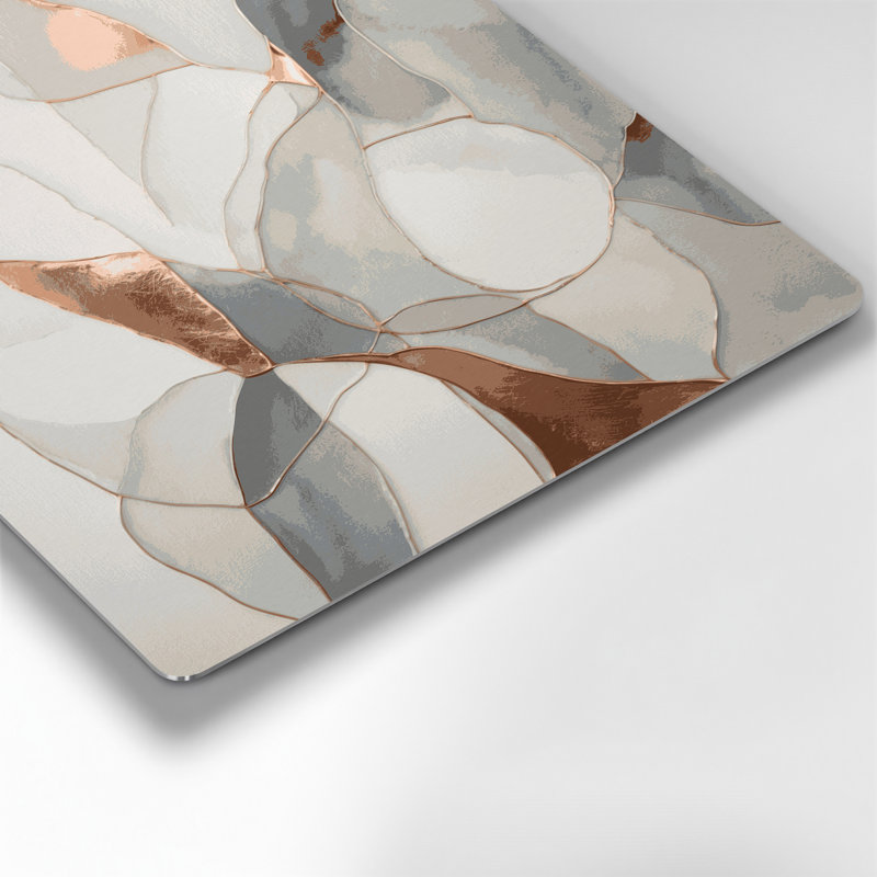 Abstrait aquarelle 45, art mural gris en métal, H 18 po x l 12 po