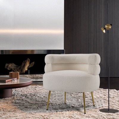 Upholstered Curved Upholstered Single Sofa Accent Chair
