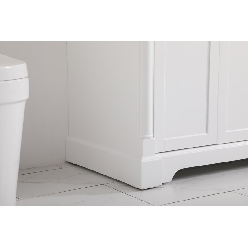 42'' Single Bathroom Vanity with Marble Top, White