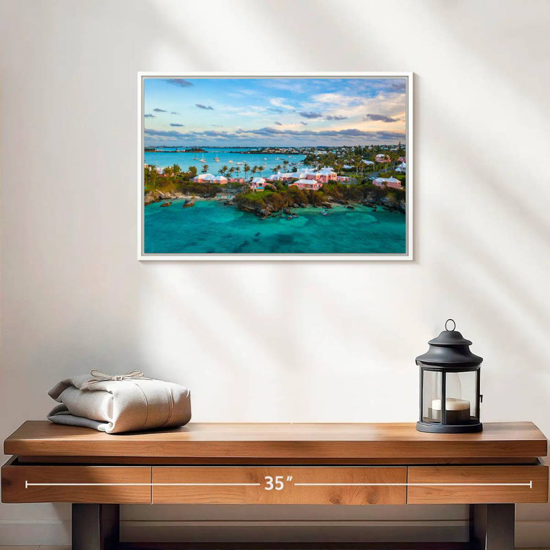 Bermuda Vanna House, 19 po x 13 po, Cadre flottant blanc
