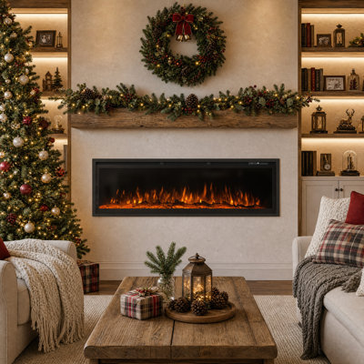Ressington Recessed Wall-mounted Freestanding Electric Fireplace