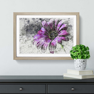 Purple Daisy in Abstract - Picture Frame Painting Print