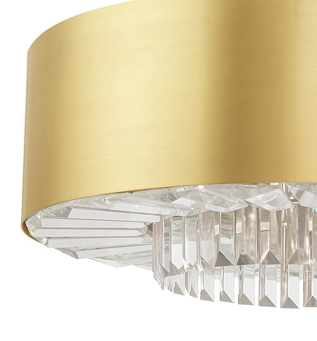 Lustre tambour unique à 6 lumières Madison, Laiton satiné, Or