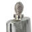 Glass Metallic Silver Solid Cylinder Bottle w and Orb Topper-89110001