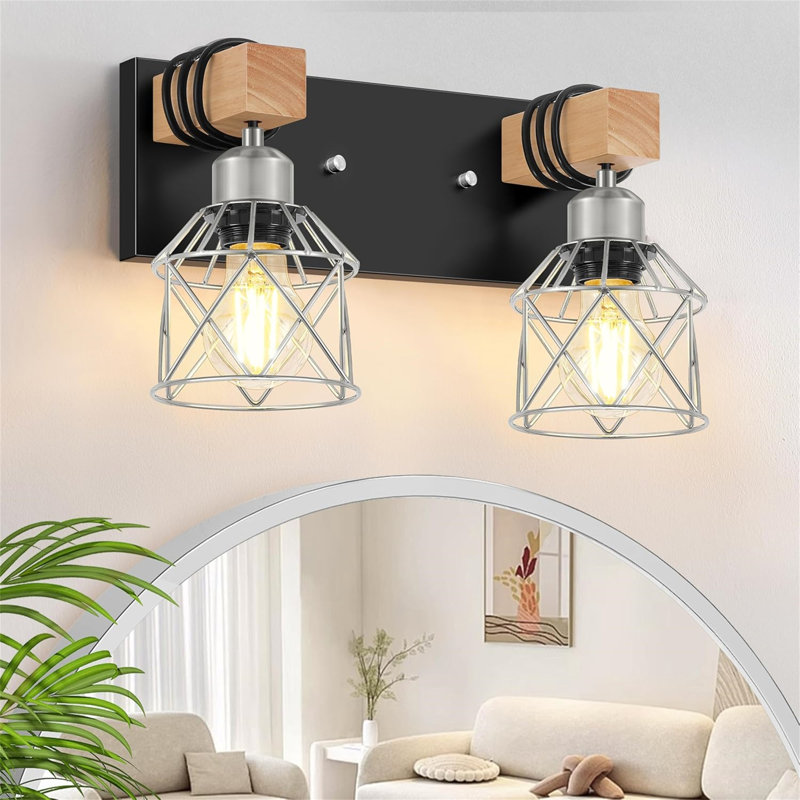 Dimmable Vanity Light, 2 Lights, Silver