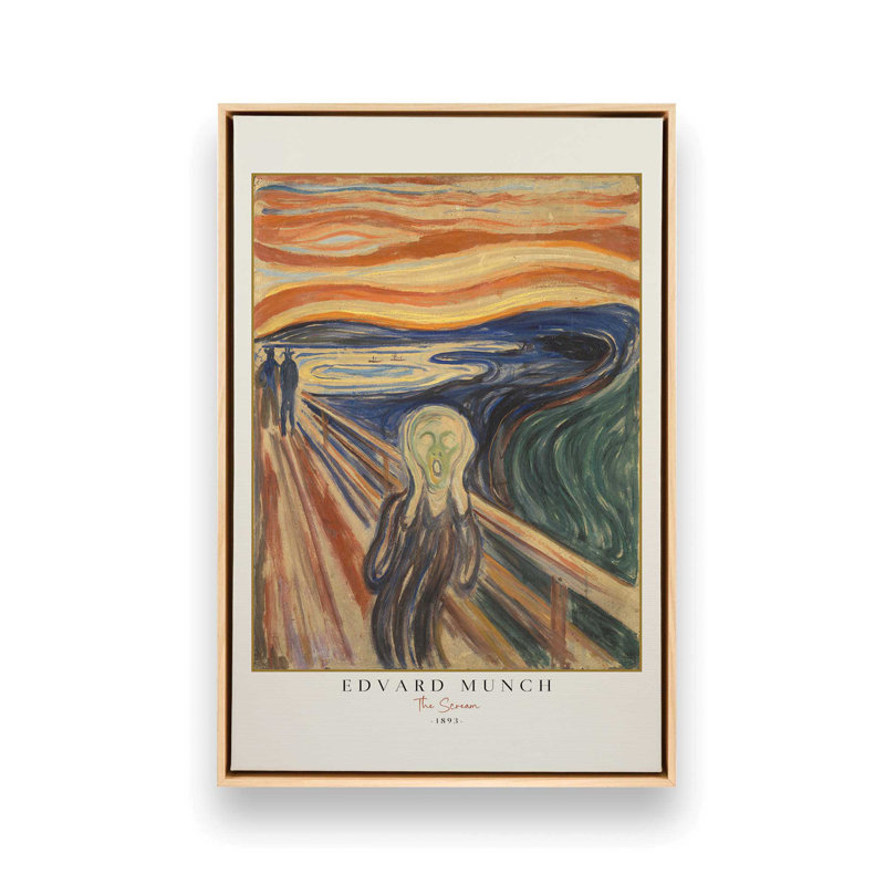 The Scream par Edvard Munch v3, Cadre américain en érable flottant, H 30,75 po x l 20,75 po