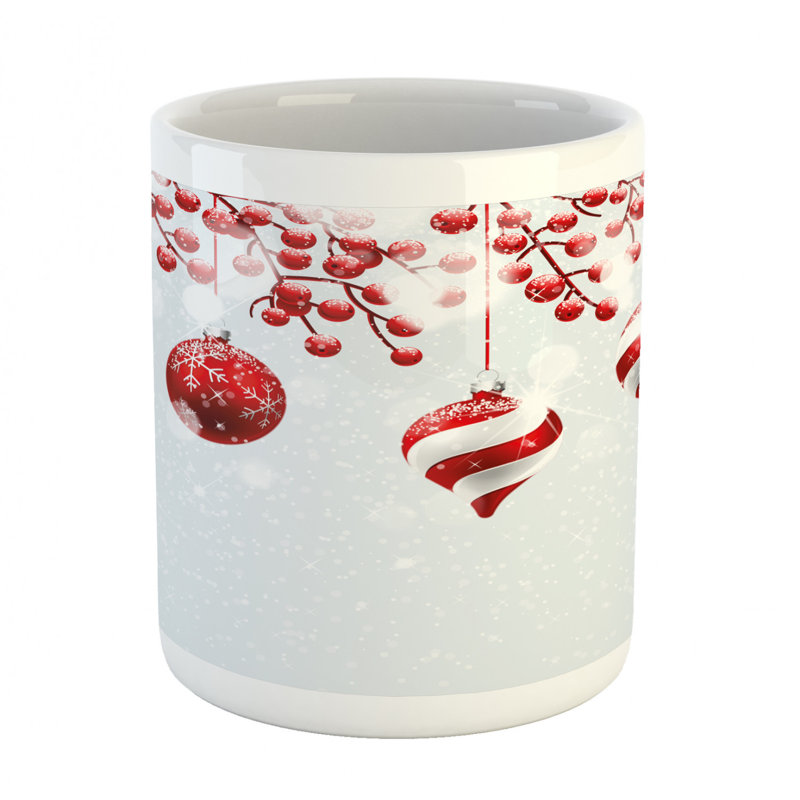 Grande tasse à café holly berry branches