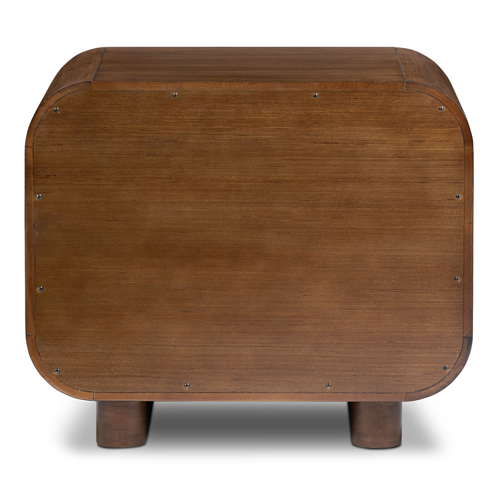 Oslo Wood Nightstand with Brass Handles, Walnut
