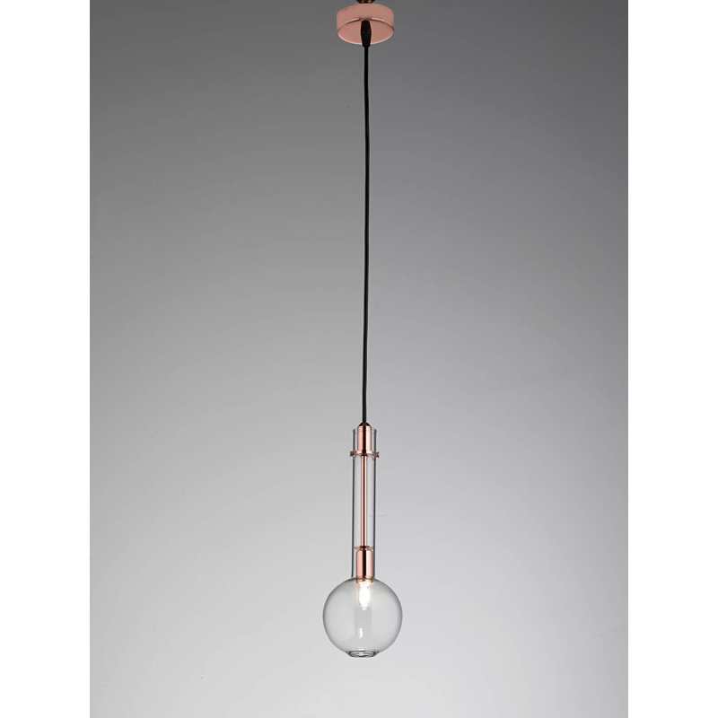 1 - Light Teardrop Pendant, Copper/Black