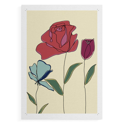 Motif floral coloré I - impression sur toile seulement - non encadré
