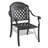 3-Piece Set Of Cast Aluminum Patio Furniture  With Black Frame And Red Seat Cushions-471960400