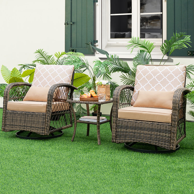 Averian 2 - Person Patio Conversation Sets with Cushions