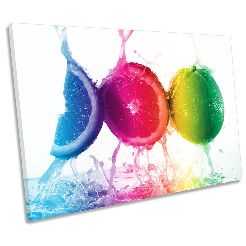Rainbow Fruit Slices Kitchen Framed - Wrapped Canvas Print, 91.4cm H x 137.2cm W x 4cm D