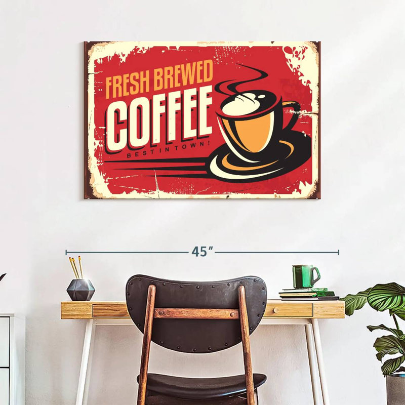 Plaque murale «Fresh Brewed Coffee», H 26 po x l 39 po