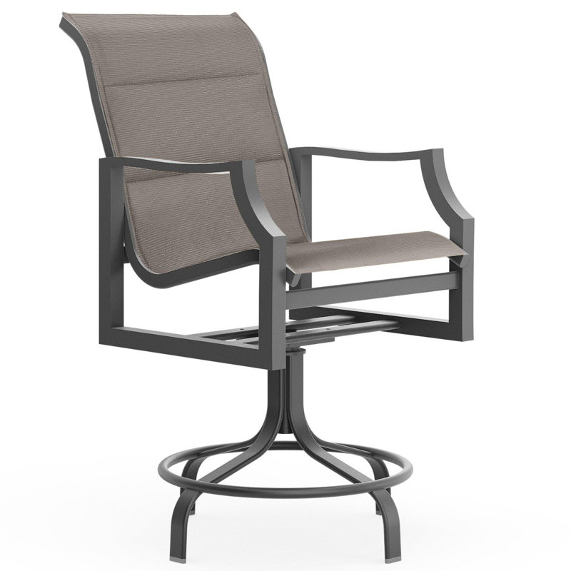 Nico Outdoor Swivel Bar Stool, Pewter, Graphite