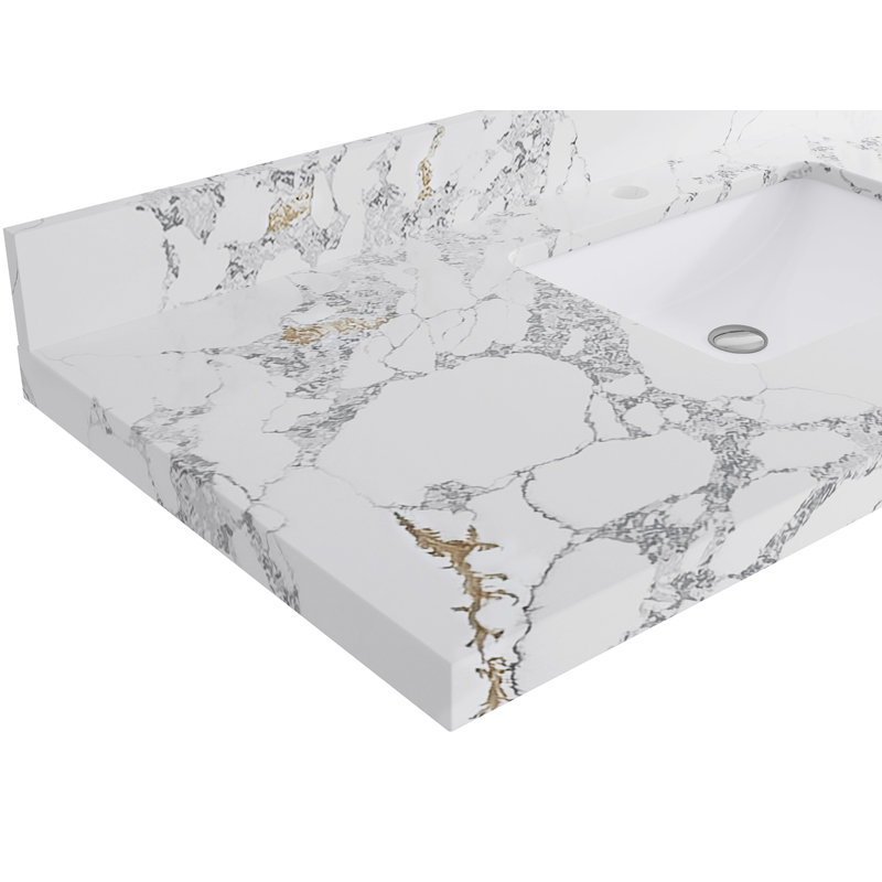 Cambridge 72 In. W X 22 In. D Double Sink Bathroom Vanity In Fine Grain With 2 In. Calacatta Poanazzo Quartz