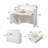 Jaquai Rectangle White Reception Desk with Filing Cabinet with Power Outlet