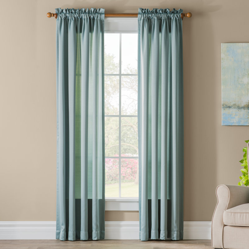 Millen Polyester Thermal Room Darkening Curtain Panel, 54" W x 63" L, Mineral
