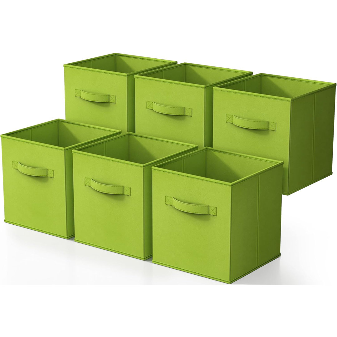 11" Foldable Fabric Storage Cube Bins with Handles (Set of 6) Sorbus 
