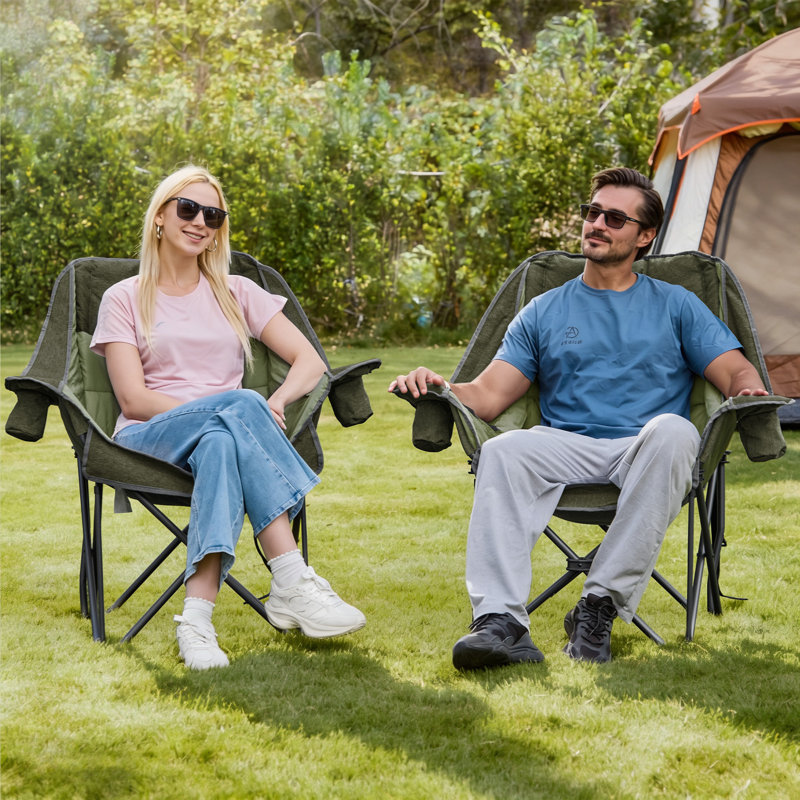 Folding Camping Chair, Dark Green/Green