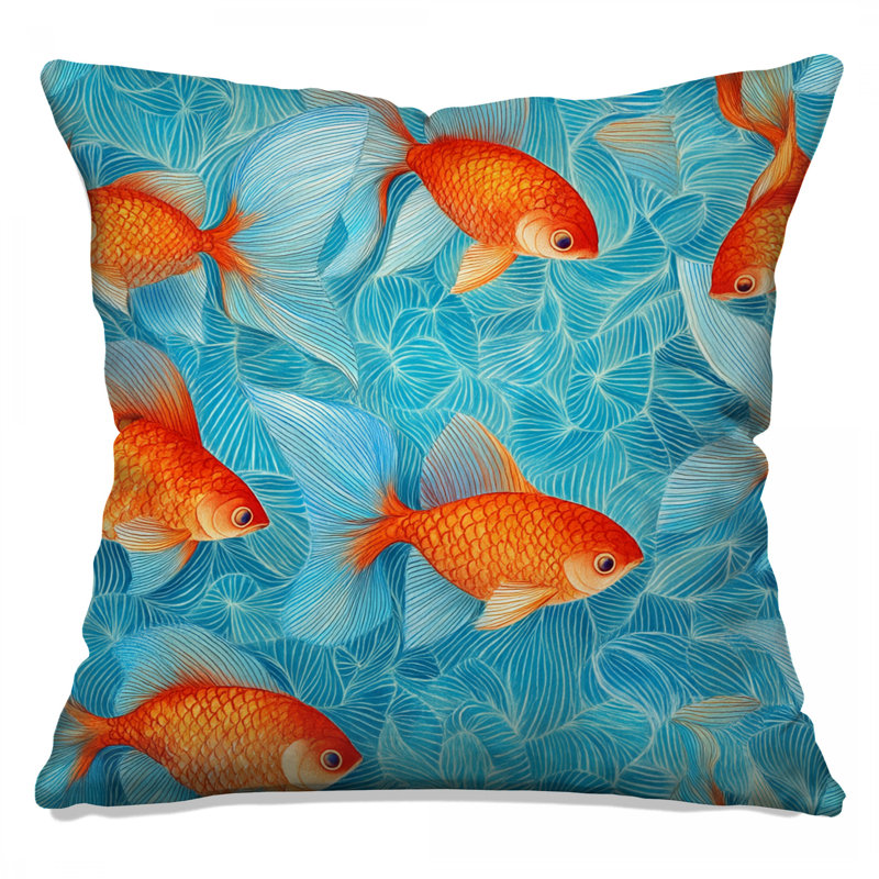 Coussin Goldfish, 14 X 14 pouces