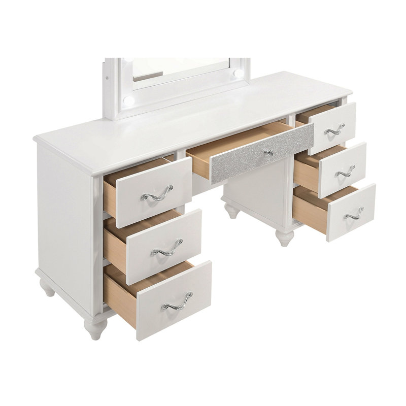 Bureau de coiffeuse à 7 tiroirs Charlotte