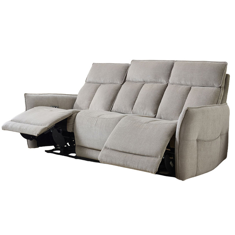 Almita Fabric Upholstered Power Recliner Armchair with USB Charging, Fawn, 3