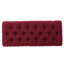 Tissu rouge chic avec surpiqûres en losanges et pieds élégants en demi-cercle capitonnés