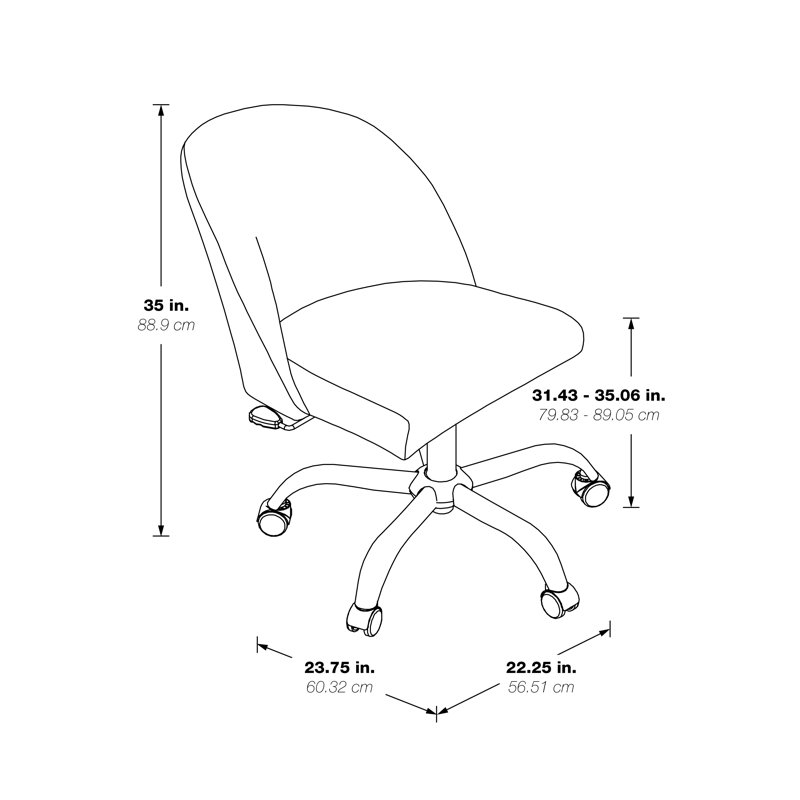 Chaise de travail , Mélange de polyester de couleur perle aux huître