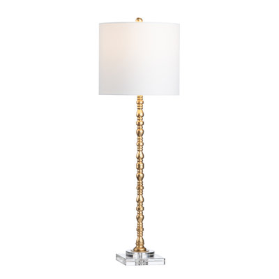 36.75" Metal Table Lamp With White Shade