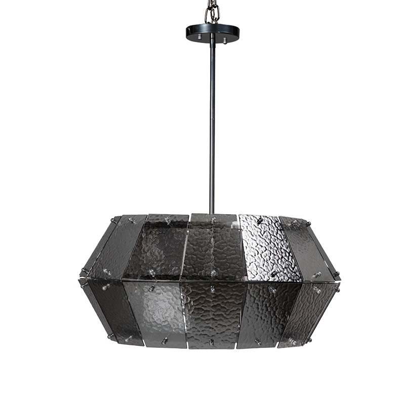 Obsidian Chandelier, Antique Silver, 13" H x 27" W x 27" D, 7 Lights