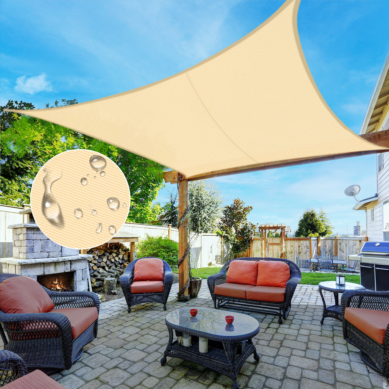 Waterproof rectangle sale shade sail