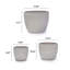Ensemble de 3 pots de fleurs en céramique, jardinière moderne pour patio, jardin, rebord de fenêtre - blanc antique-1466668888