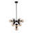 Stines 10-Light Black Chandelier with Glass Shades-29485575-29485576