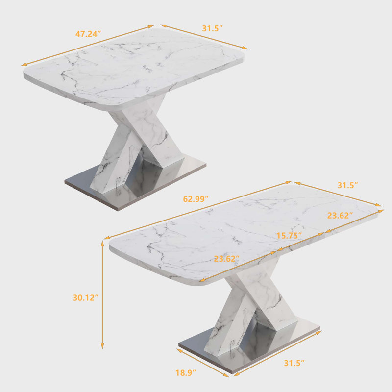Table de salle à manger Fenna, Blanc