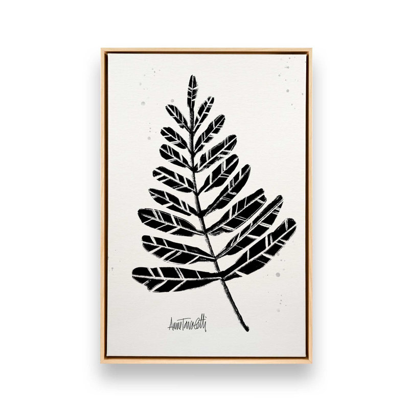 «Black and White Botanicals II», reproduction sur toile avec cadre, Érable américain, H 48,75 po x l 32,75 po