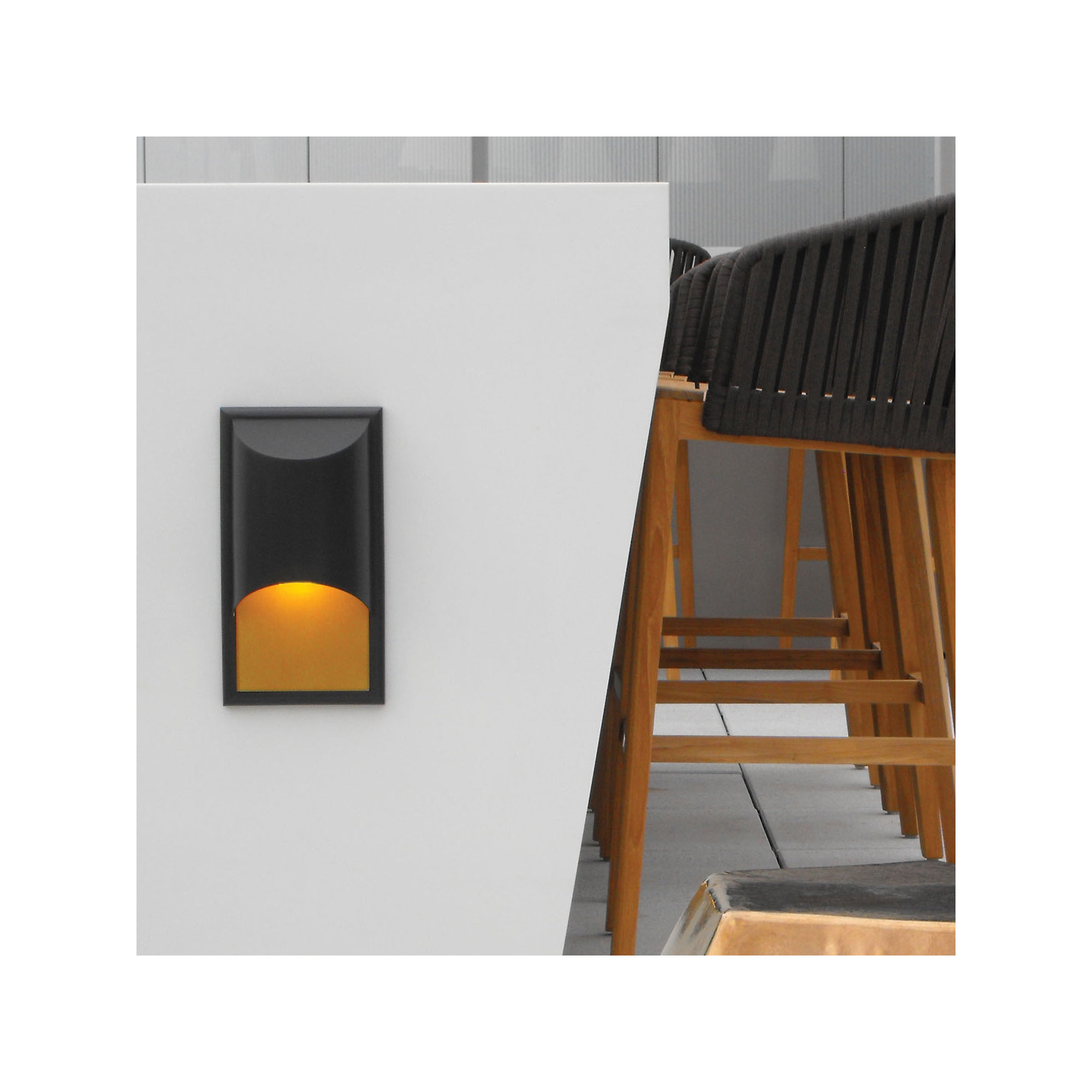 Aurore Single Light Rectangle Outdoor Wall Light, Satin Black, MED