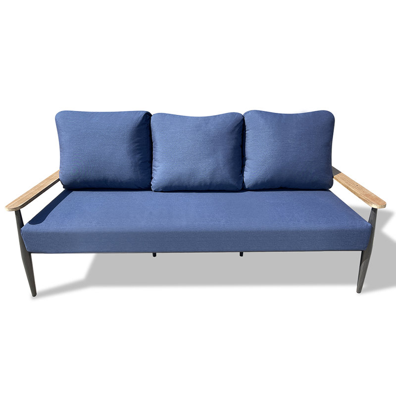 Hilo 75'' Wide Rectangle Patio Sofa with Cushions, Navy