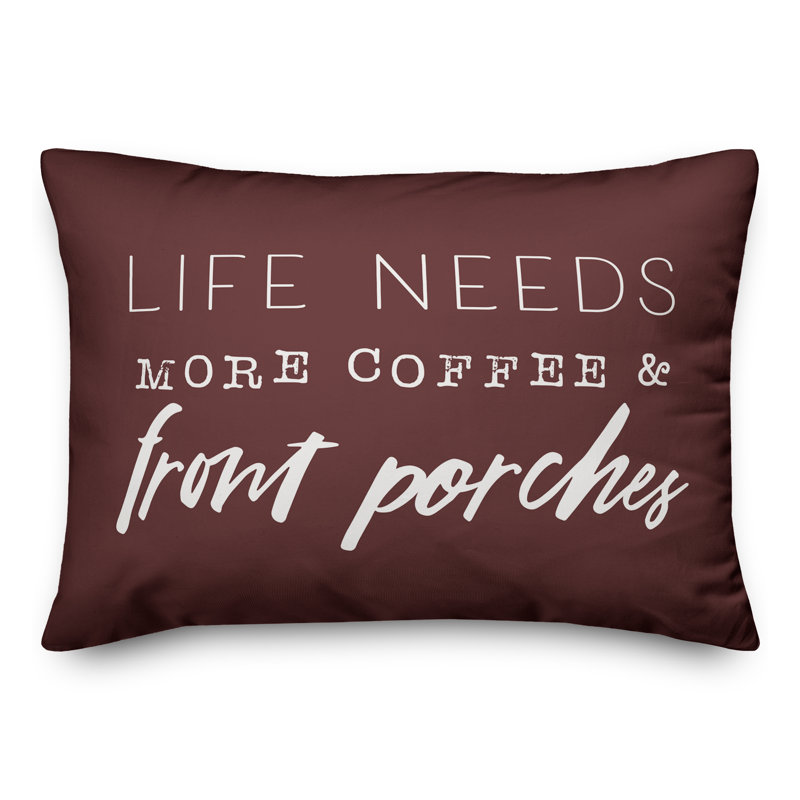 Coussin décoratif intérieur / extérieur en polyester , H 18 po x l 25 po, Marron