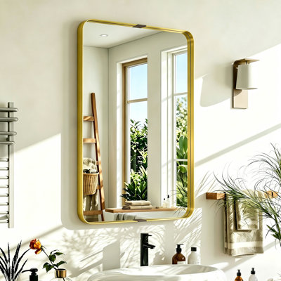 HOMCOM Rectangular Wall Mirror Elevated Aluminium Alloy Frame