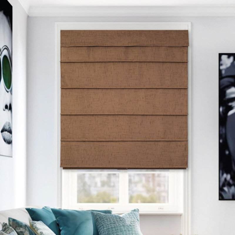 Blackout Roman Shade, Cafe, 48"W x 64"L