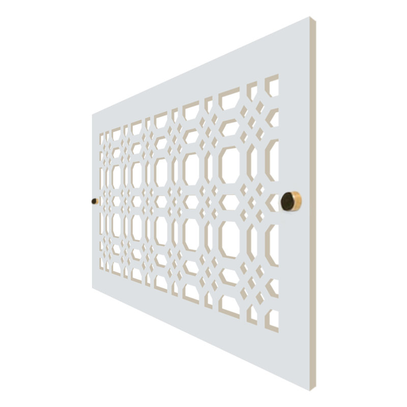 Registres de mur et de plafond Stellar Air White avec vis en laiton - 8 x 16 (ouverture de conduit) - taille totale 10 x 18 - pierre précieuse
