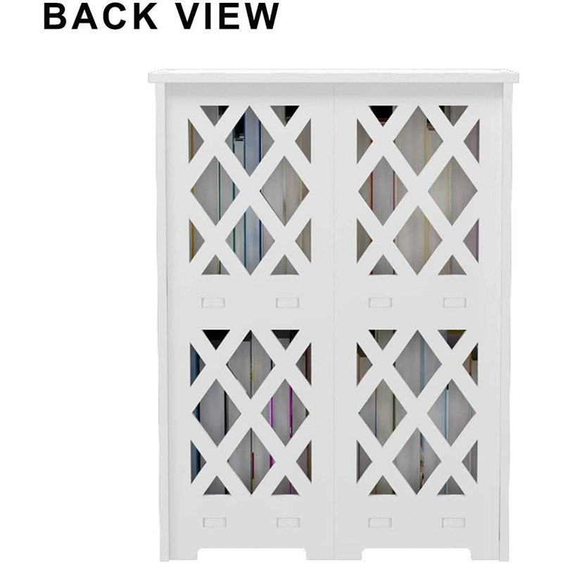 Small Bookshelf For Small Spaces, 2-Tier White Bookcase, C...