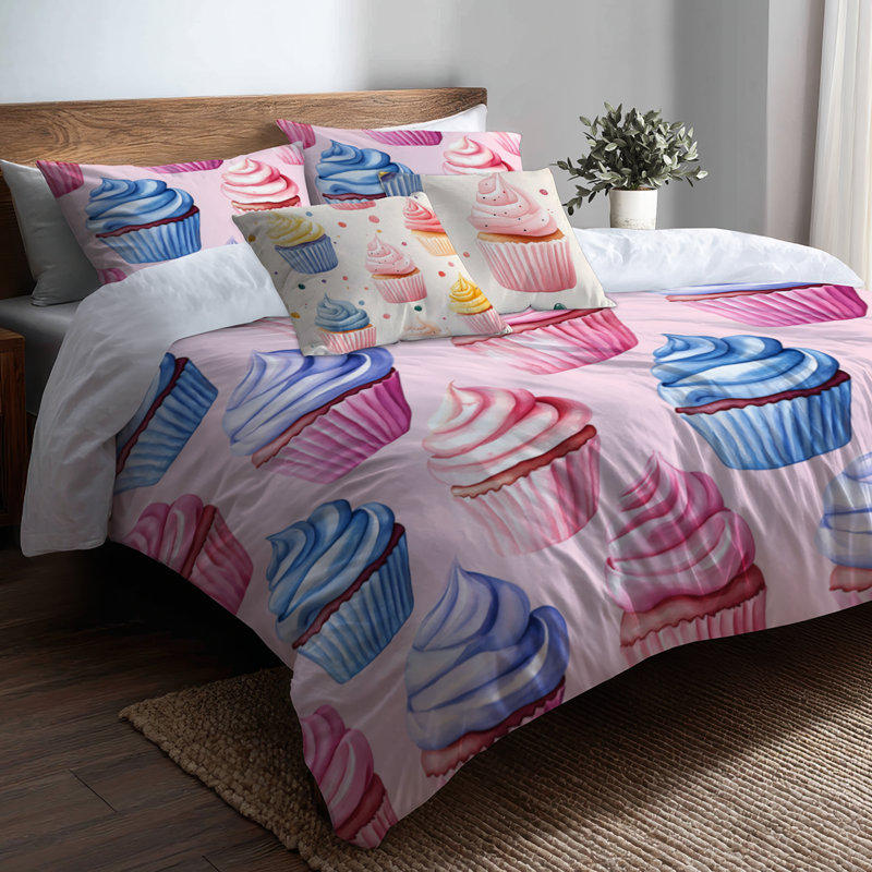 Ensemble de literie pour enfants 5 pièces - Ensemble de housse de couette et coussin décoratif, Grand lit