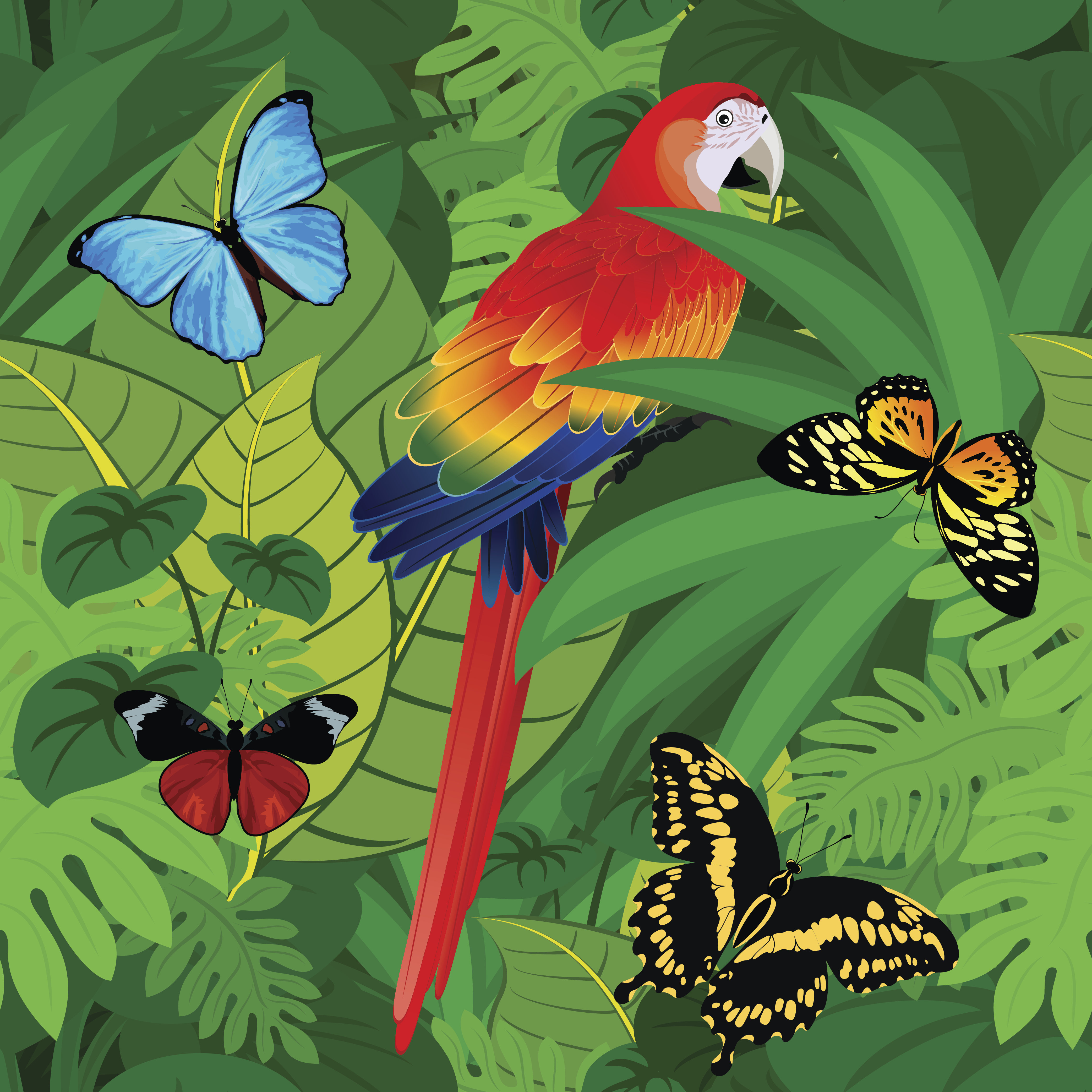 Acelin Tropical Rainforest On Canvas by Ekolara Print