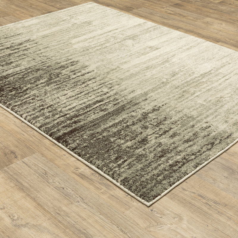 Tapis beige à motif abstrait Ernie, Rectangle 7 pi 10 po x 10 pi